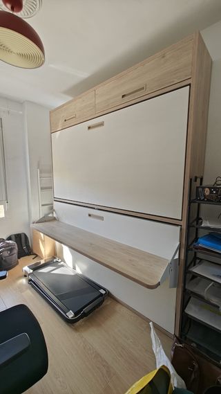 Litera abatible - cama nido beige
