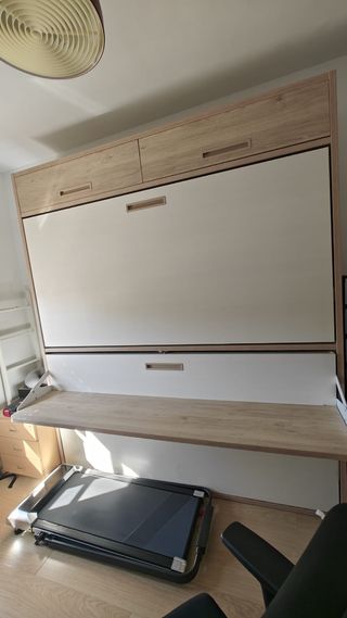 Litera abatible - cama nido beige