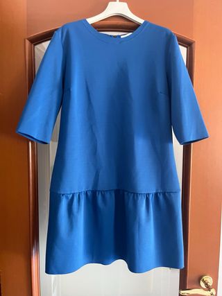 Vestito blu elettrico manica 3/4 tg L