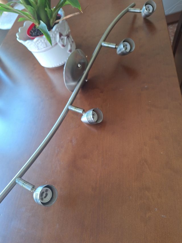 Lampara techo 4 luces metalica