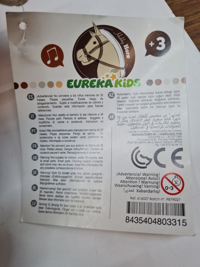 Caballo balancín de pana sonidos NUEVO