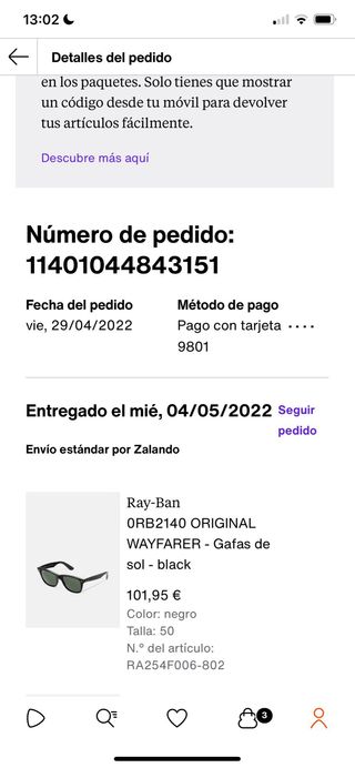 Gafas Ray-Ban Wayfarer negras