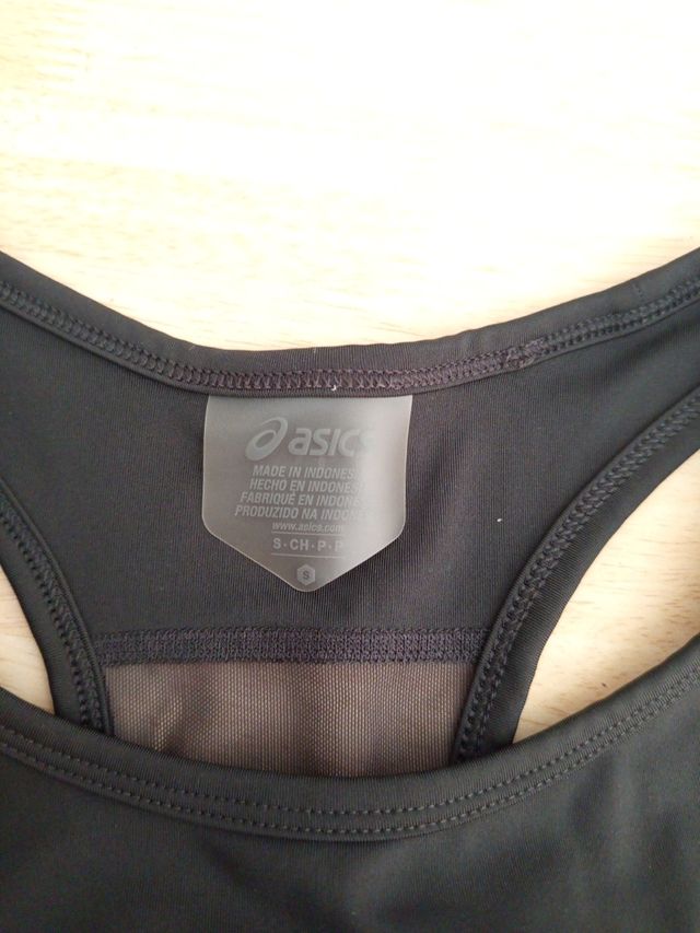 Top deportivo Asics - Negro y Verde Agua