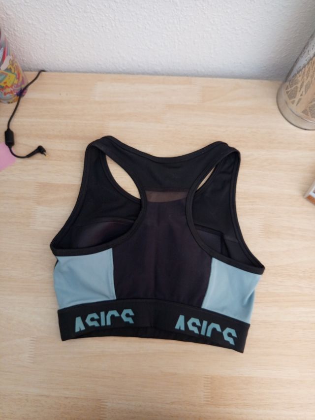 Top deportivo Asics - Negro y Verde Agua