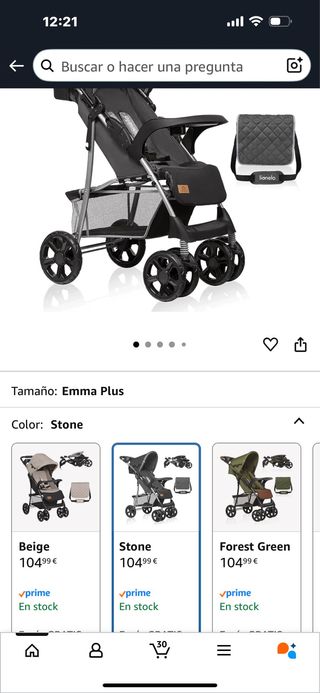 Carrito Lionelo Emma Plus Stone