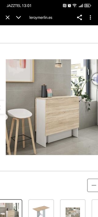 Mesa plegable Leroy Merlin - Madera y blanco