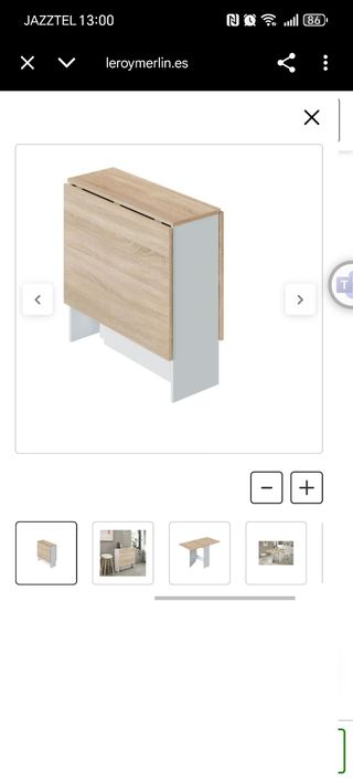 Mesa plegable Leroy Merlin - Madera y blanco