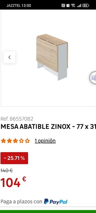 Mesa plegable Leroy Merlin - Madera y blanco