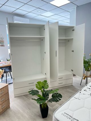 Armario 4 puertas 4 cajones blanco