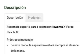 SOPORTE COLGAR Y CARGAR Aspiradora XForce Flex 12.