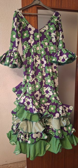 Vestido gitana/flamenca 40 - verde, morado