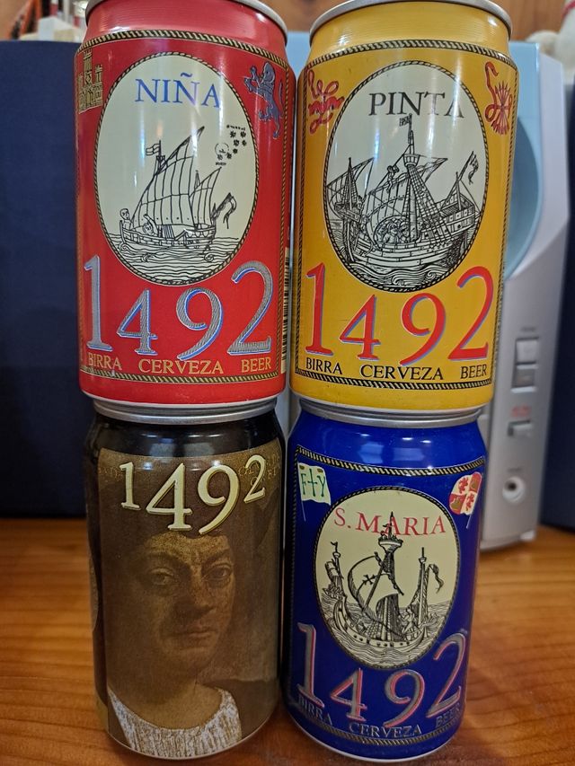 4 Lattine Birra 1492:Colombo Nina, Pinta, Santa Ma