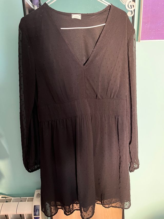 Vestido negro plumeti - Talla M