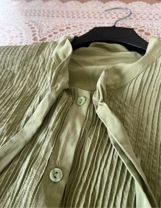 Blunatua - Camicia Seta Verde Tg S