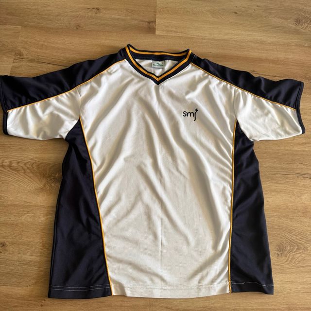 Camiseta deportiva SMJ blanco-negro