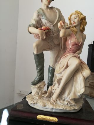 Statua Ceramica porcellana Coppia Vintage, 