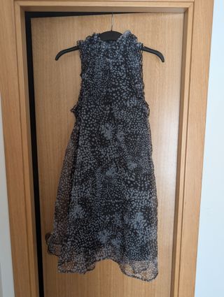 Vestido tul negro y gris
