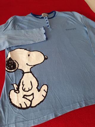 Camiseta de pijama Snoopy azul - Manga larga
