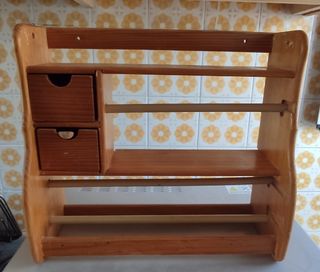 Especiero madera con 2 cajones