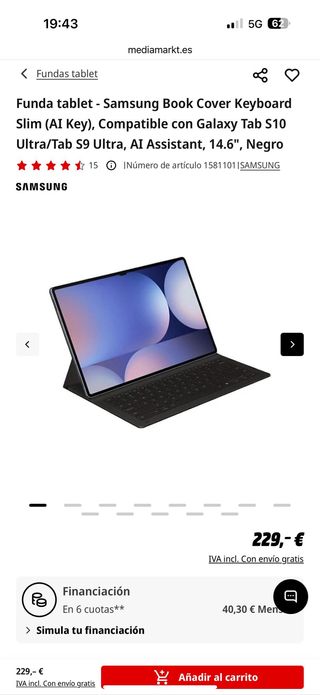 Samsung Galaxy TAB S10 Ultra+ Teclado PRECIO FIJO.
