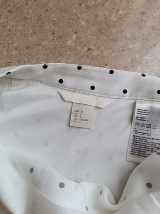 Falda midi lunares blanca y negra talla S