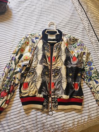 Chaqueta Gucci seda - flores & tigres