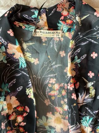 Kimono floral verano - Negro
