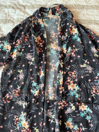 Kimono floral verano - Negro