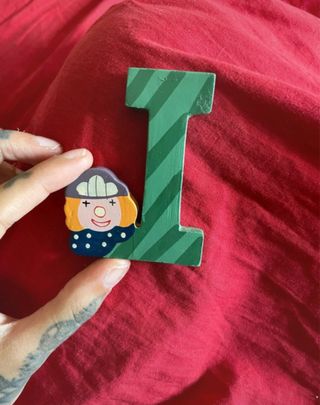 Lettera I legno decorativa 