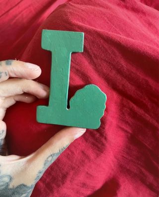 Lettera I legno decorativa 