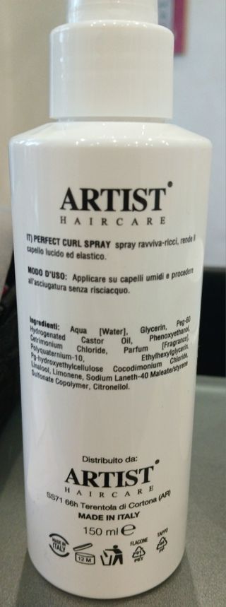 Spray ravviva ricci. Artist Haircare.