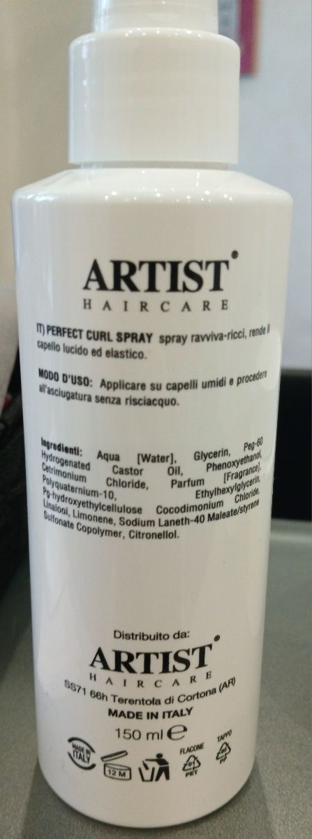 Spray ravviva ricci. Artist Haircare.