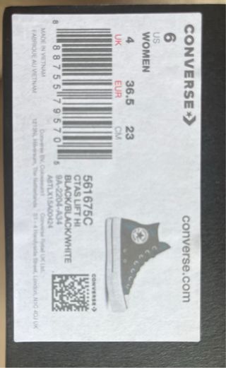 Converse negras plataforma cuero