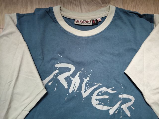 Camiseta OLDSPORT River - Azul y Blanca - 14 años