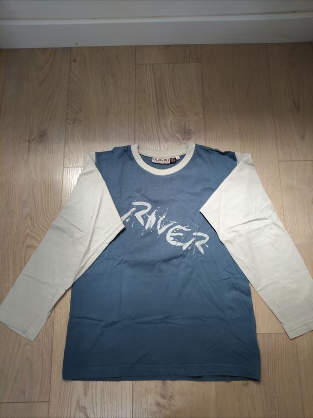 Camiseta OLDSPORT River - Azul y Blanca - 14 años