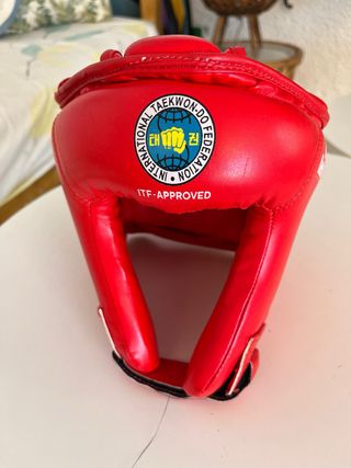 Casco, guantes patucos Taekwondo ITF niño talla S