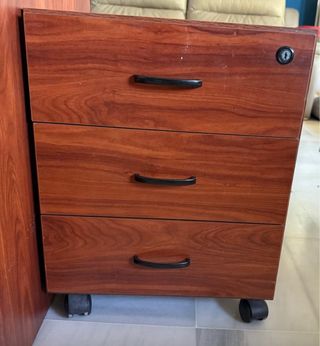 Mesa oficina + cajonera madera