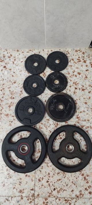 Discos barra y mancuernas