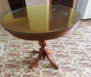 Mesa redonda extensible madera