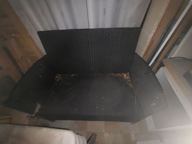 Sofá exterior mimbre negro