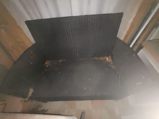 Sofá exterior mimbre negro