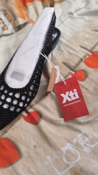 Zapatos negros tejido mujer