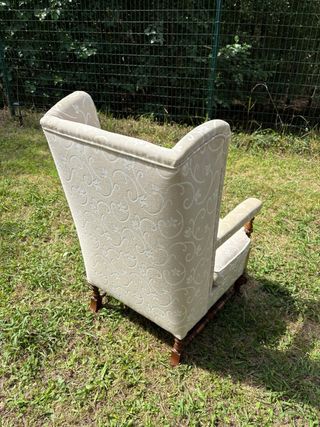 Butaca vintage beige y marrón