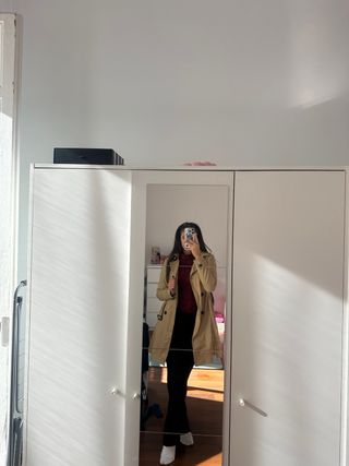 Gabardina beige Stradivarius talla S