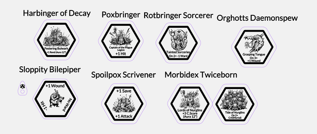 Tokens Maggotkin of Nurgle / Agusanados de Nurgle