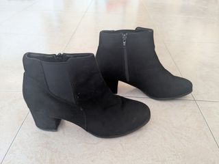 Botines negros tacón - talla 40