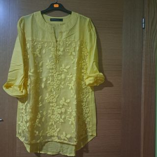 Blusa Zara Amarilla Calada