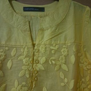 Blusa Zara Amarilla Calada