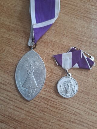 2 Medallas Virgen del Pilar