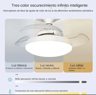 Ventilador techo con luz - blanco